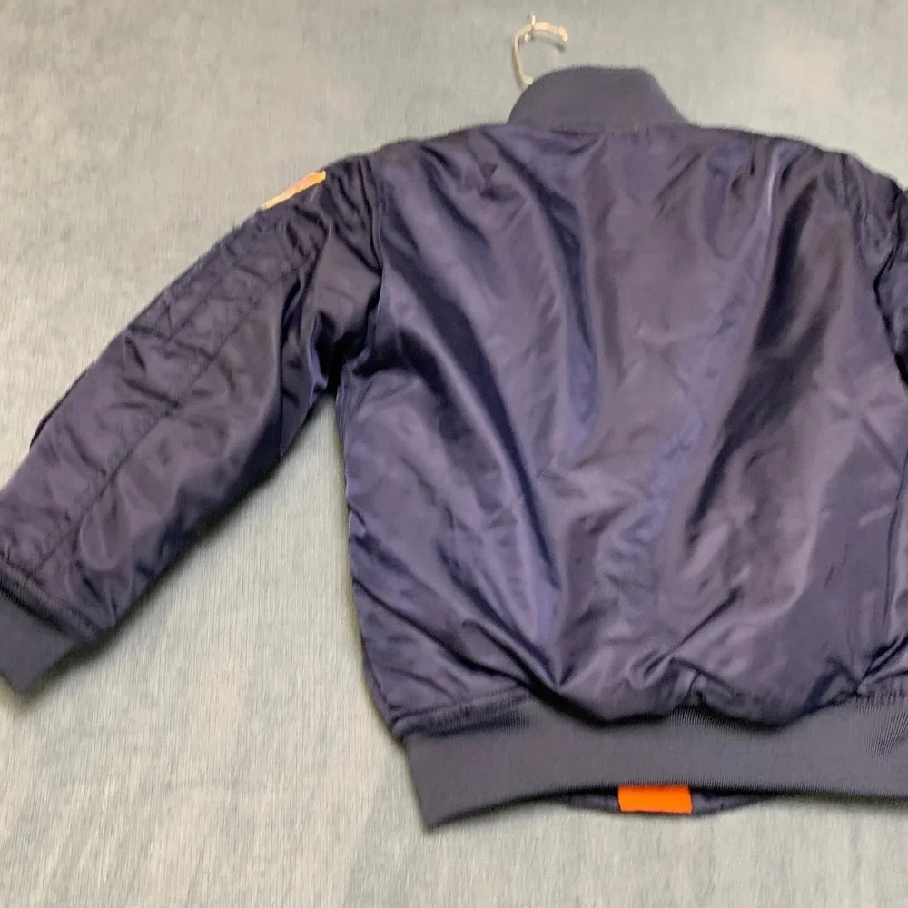 Da Fei Li Top Gun MA-1 Bomber Jacket Kids 6 Navy Blue Long Sleeve Full Zip